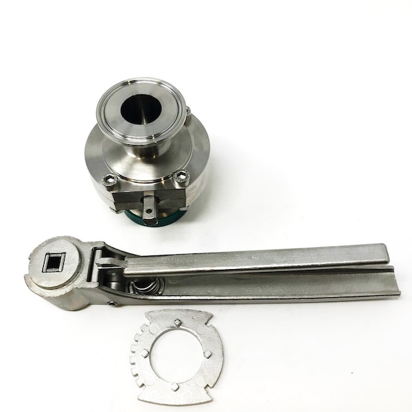 Sanitary Butterfly Valve 1" Tri Clamp EPDM 316L SS Multi-Pos Handle